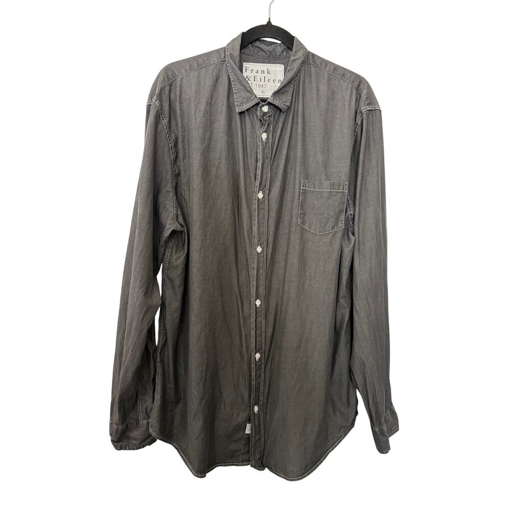 Frank & Eileen Gray Cotton Long Sleeve Button Down Shirt Preppy Office Men's XXL